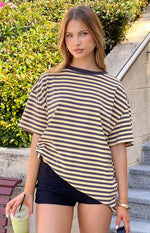 Alba Yellow Stripe Oversized Tee Image