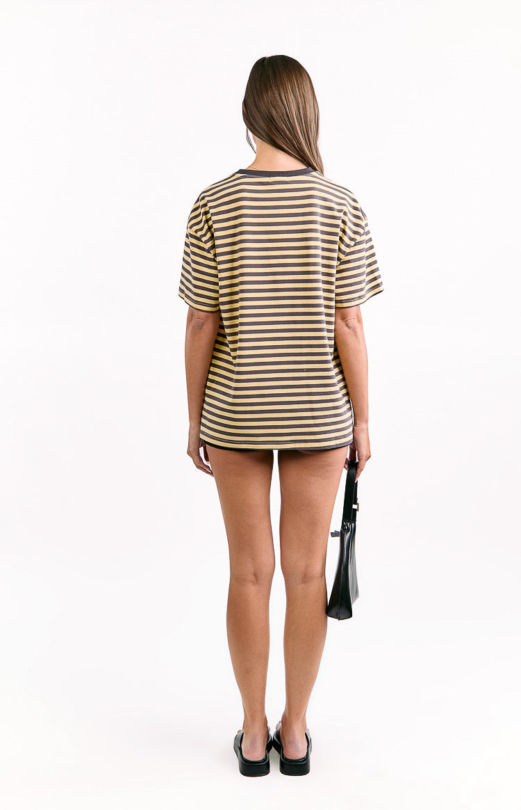 Alba Yellow Stripe Oversized Tee Image