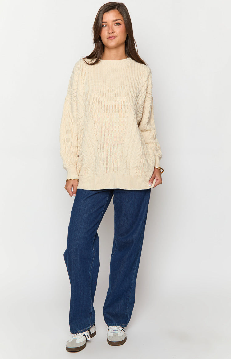 Alex Cream Oversized Sweater Beginning Boutique