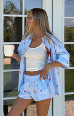 Alexea Lobster Print Pajama Shorts Image