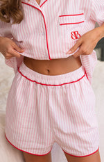 Alexea Pink Stripe Pajama Shorts Image