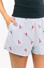 Alexea Lobster Print Pajama Shorts Image