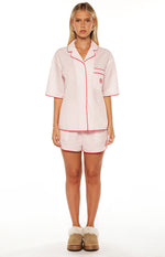 Alexea Pink Stripe Pajama Shirt Image