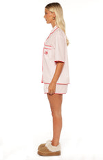 Alexea Pink Stripe Pajama Shirt Image