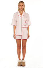 Alexea Pink Stripe Pajama Shorts Image