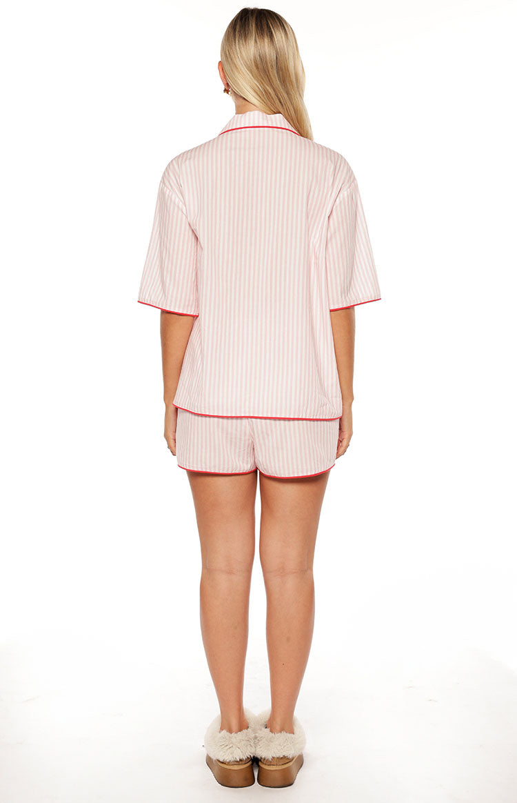Alexea Pink Stripe Pajama Shorts Image