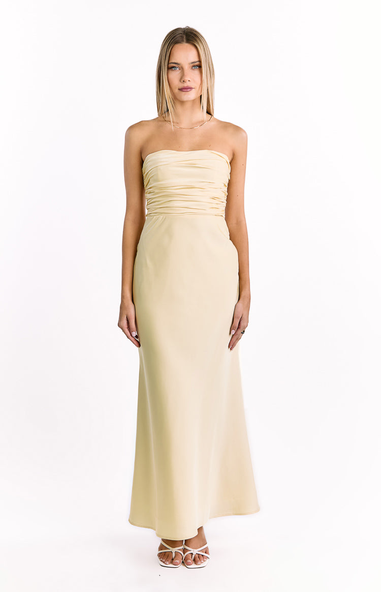 Alexia Yellow Strapless Maxi Dress Image