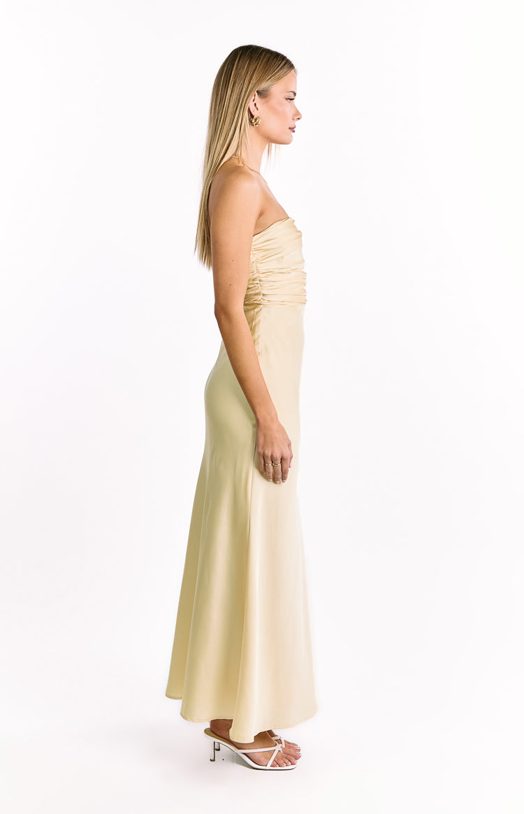 Alexia Yellow Strapless Maxi Dress Image