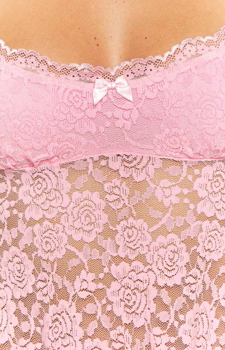 All Mine Pink Lace Mini Dress Image