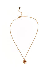 Almost Mine Gold Red Heart Pendant Necklace Image