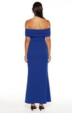 Amabella Cobalt Blue Crepe Maxi Dress Image
