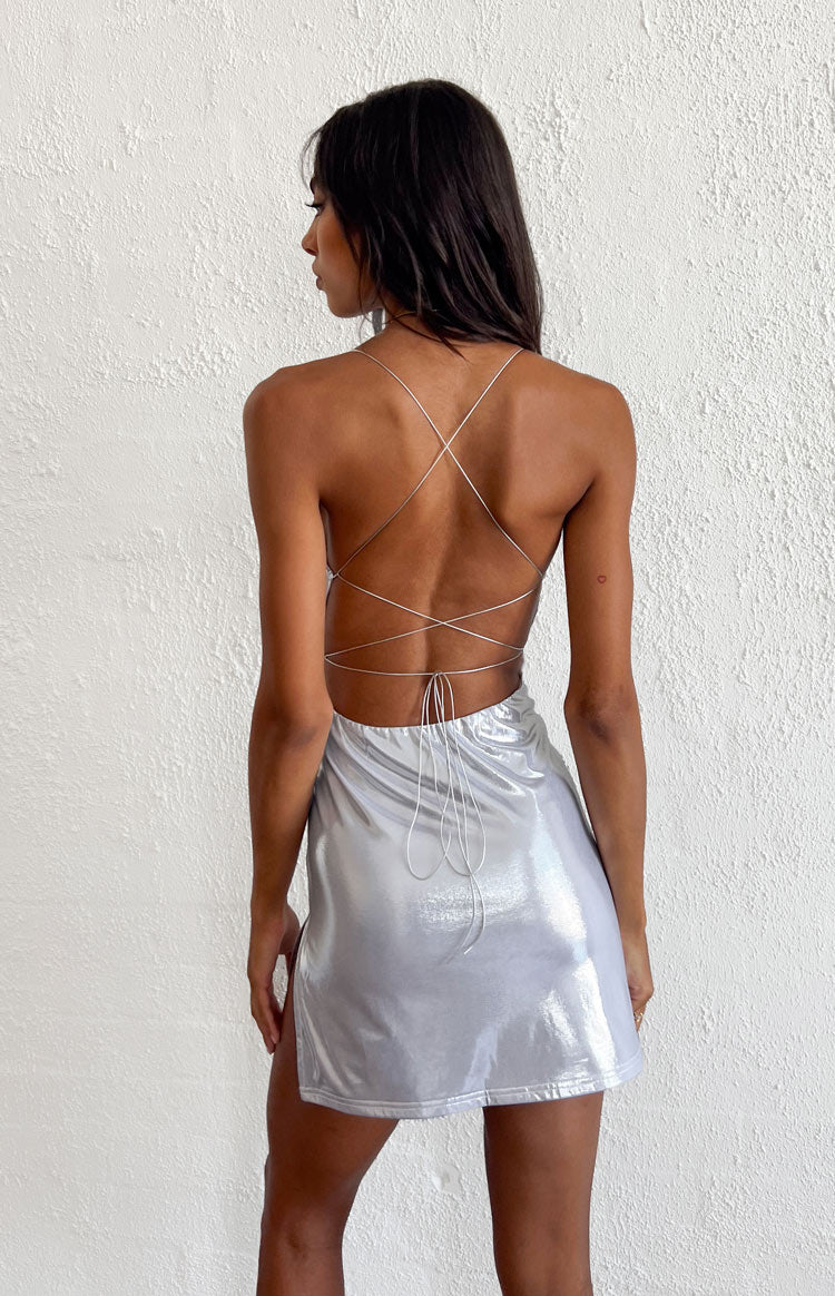 Andie Silver Metallic Mini Dress Image