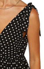 Angel Girl Black Polka Dot Mini Dress Image