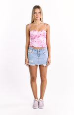 Angela Pink Floral Print Top Image