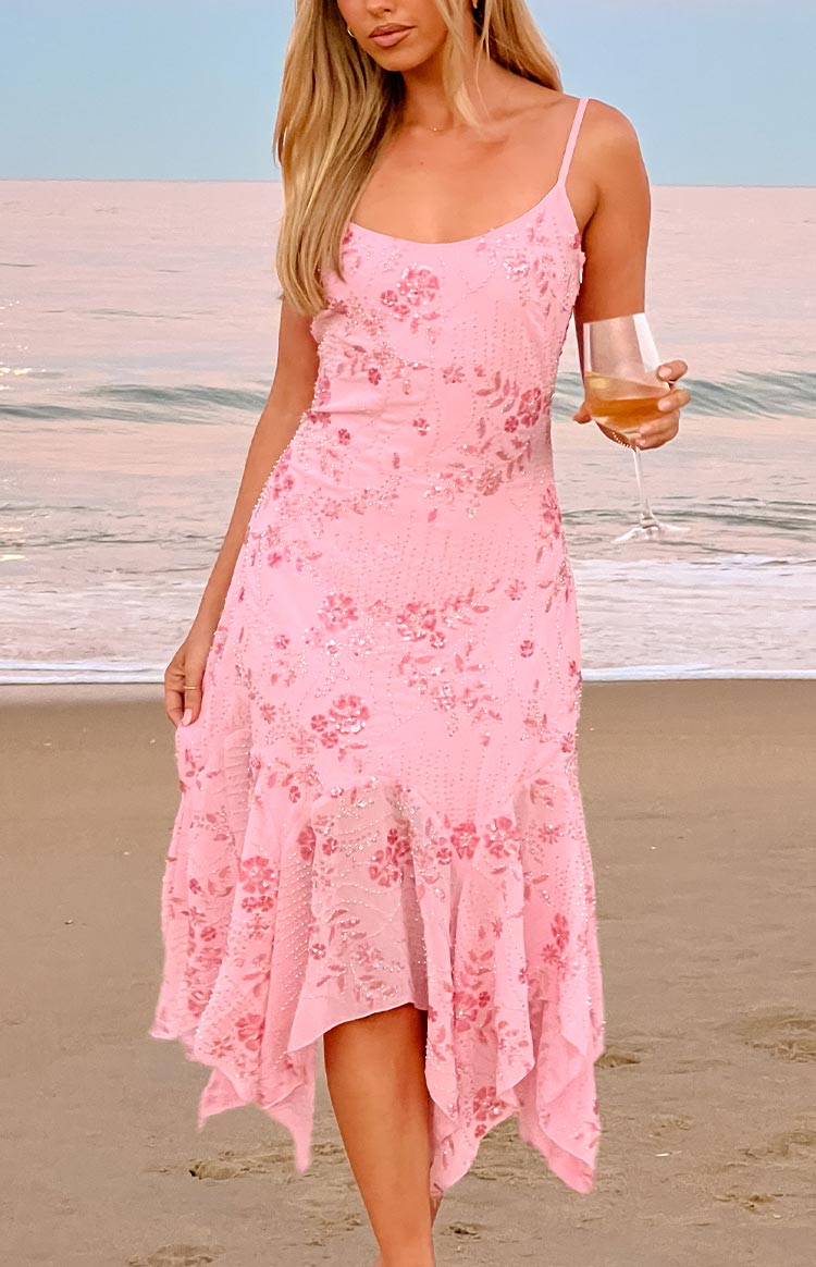 Another World Pink Sequin Midi Dress | Beginning Boutique AU Another World Pink Sequin Midi Dress | Beginning Boutique AU
