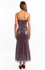 Arizona Hibiscus Wine Sequin Maxi Dress Image