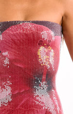 Arizona Hibiscus Wine Sequin Maxi Dress Image