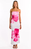 Arizona Pink Floral Print Maxi Dress
