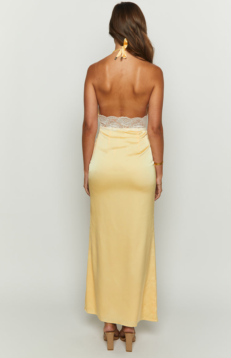 Arli Yellow Lace Maxi Dress Image