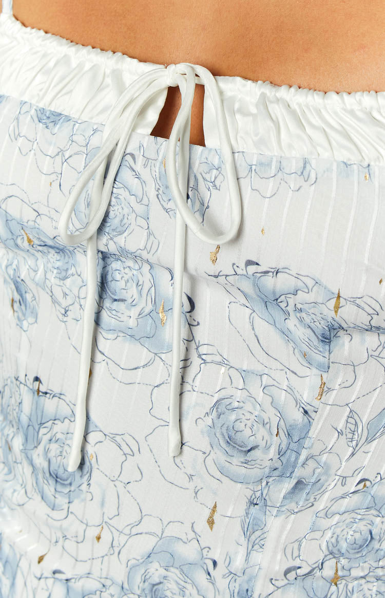 Arlowe Blue Floral Mini Dress Image