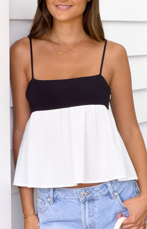 Ashka White Contrast Top