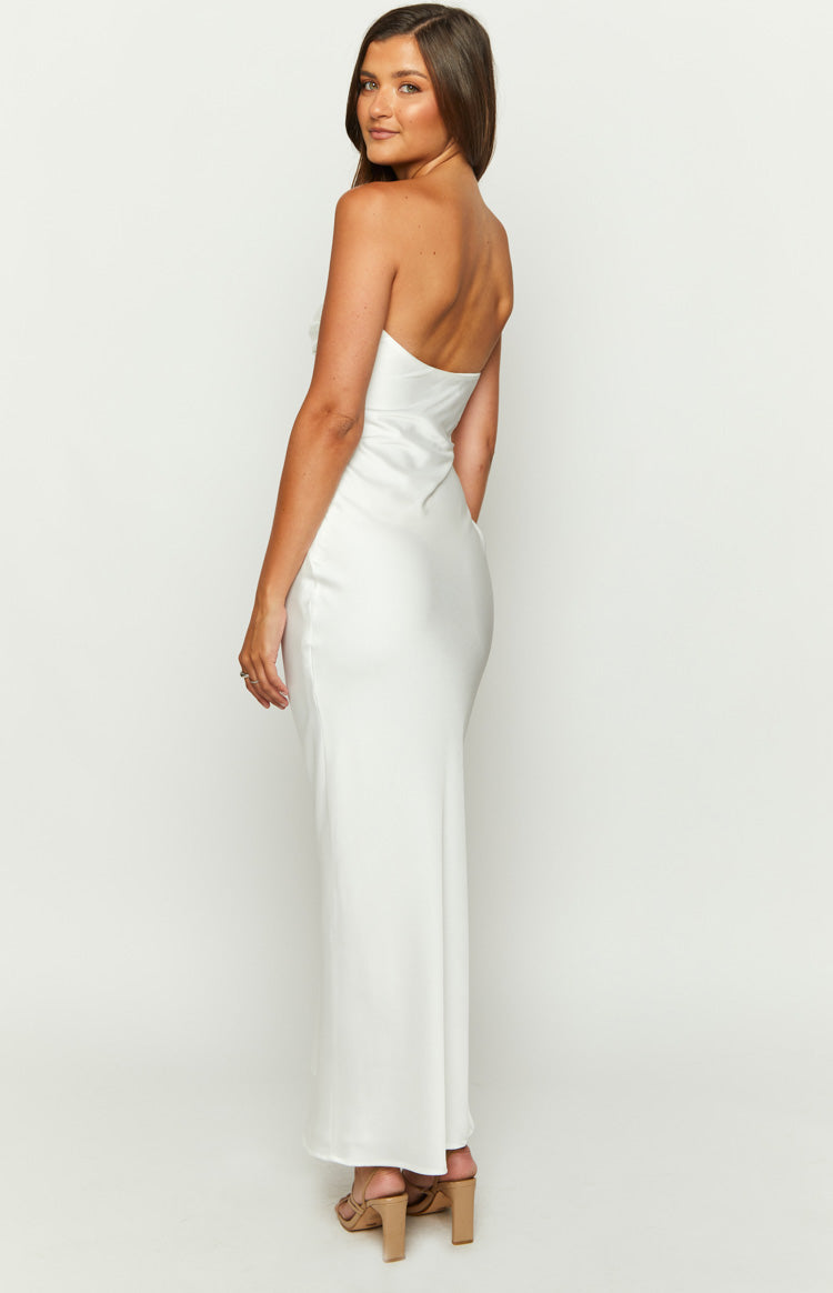 Shop Formal Dress - Ashley White Sequin Formal Maxi Dress fifth image