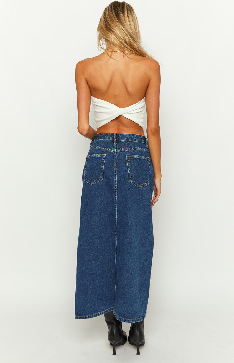 Americana Washed Denim Half Skirt