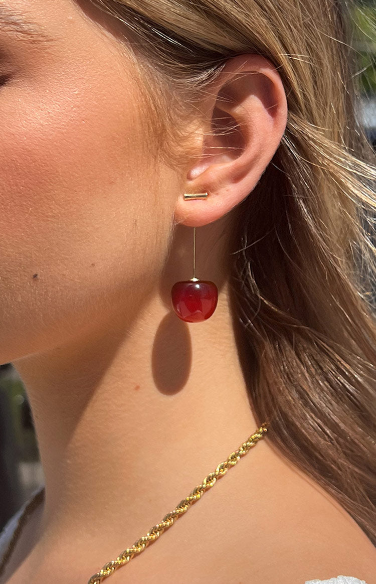 Azure Red Cherry Earrings Image