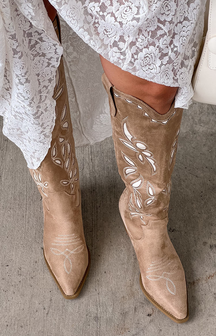 Billini Della Taupe Cowboy Boots Beginning Boutique AU