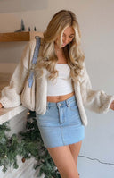 Beginning Boutique Bad Habits Cream Knit Cardigan cream chunky knit oversized cardigan with long sleeves