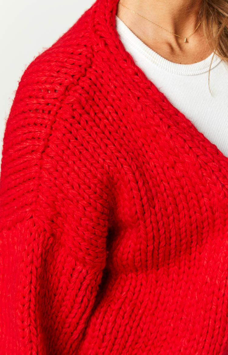 Bad Habits Red Knit Cardigan – Beginning Boutique