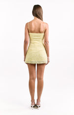 Bailee Yellow Sequin Mini Dress Image