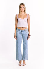 Bambi Pink and White Polka Dot Frill Top Image