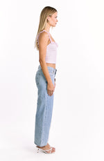 Bambi Pink and White Polka Dot Frill Top Image