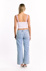 Bambi Pink and White Polka Dot Frill Top Image