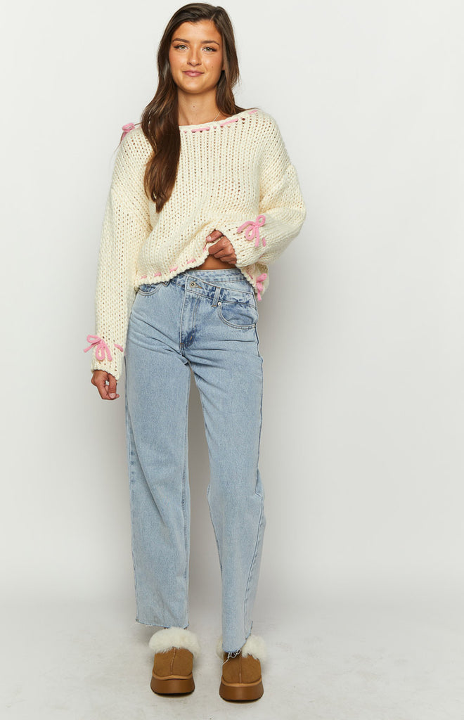 Bea Cream Sweater – Beginning Boutique