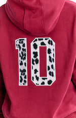 Beginning Burgundy Leopard Star Hoodie Image