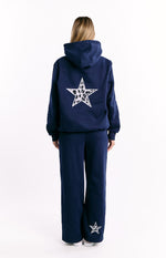 Beginning Navy Leopard Star Hoodie Image