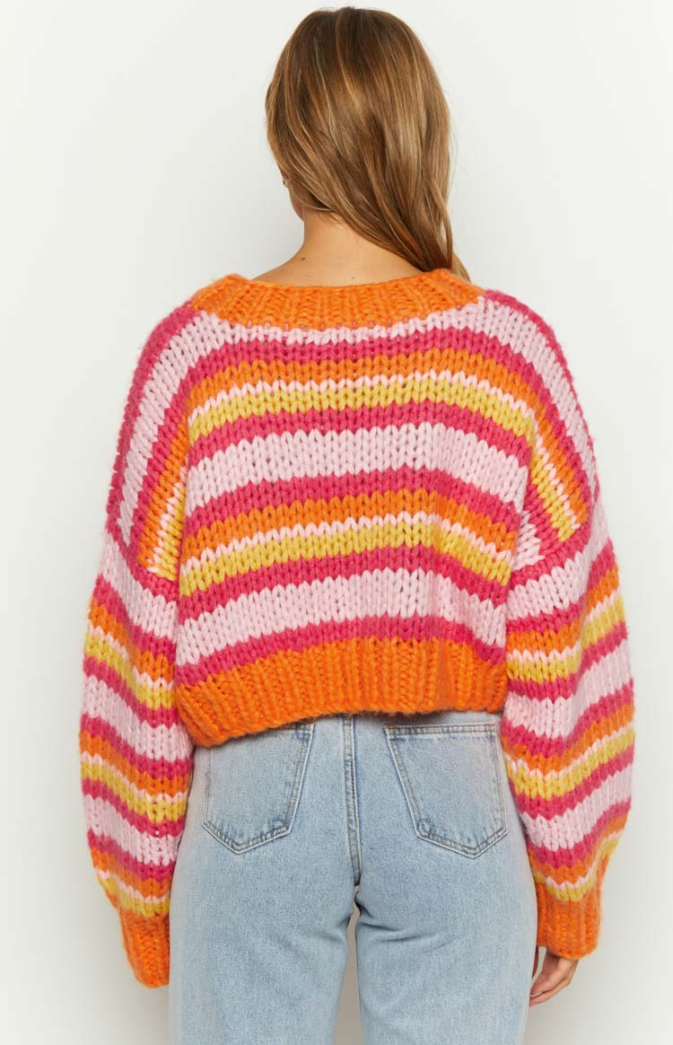 Belmont Pink Stripe Sweater Image