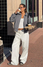 Benson Grey Puff Bomber Jacket Image