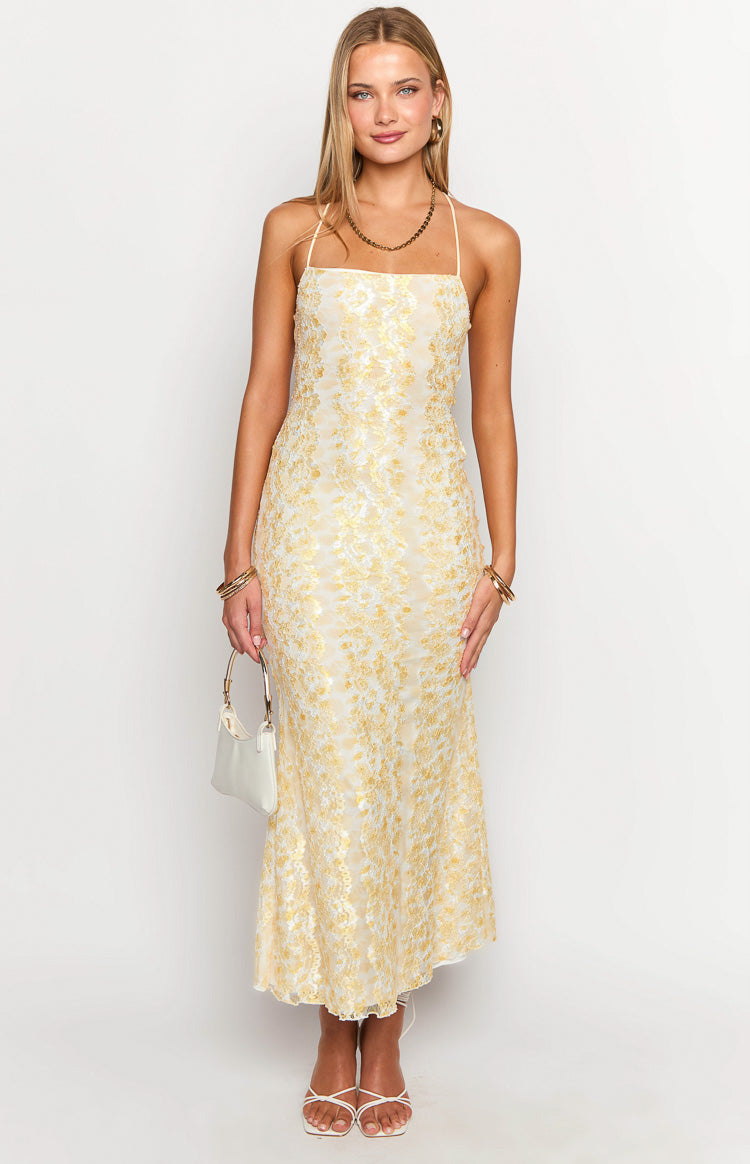 Beside Me Yellow Lace Maxi Dress | Beginning Boutique AU