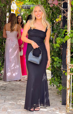 Beverley Black Mesh Maxi Dress Image