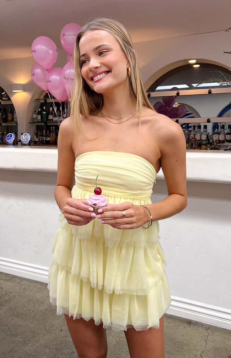 yellow birthday dress Birthday Girl Yellow Mini Party Dress