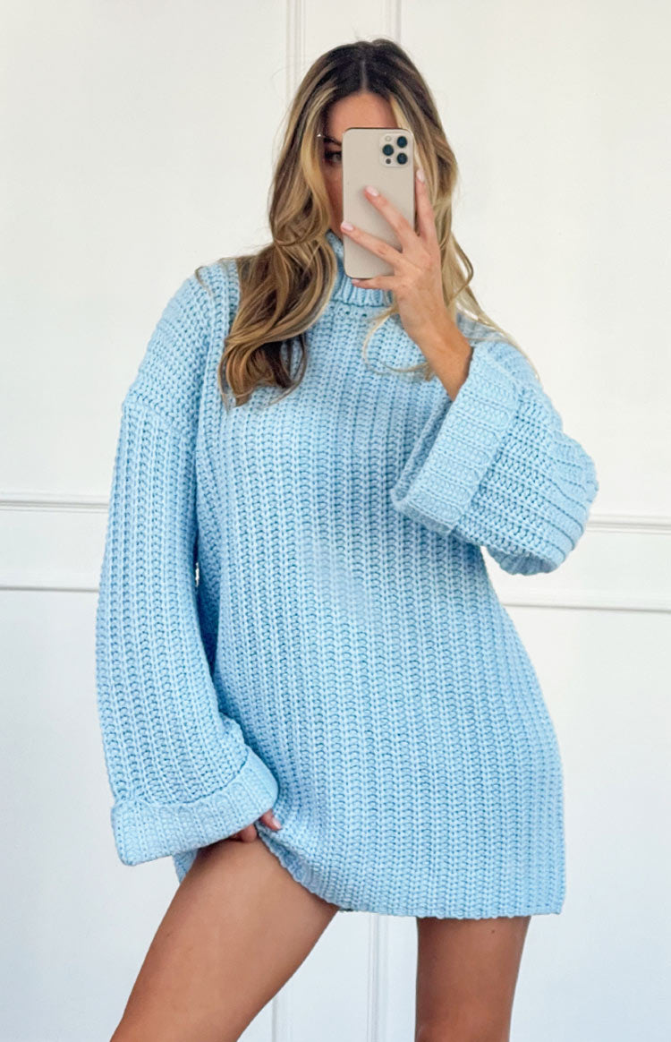 Baby blue jumper best sale dress