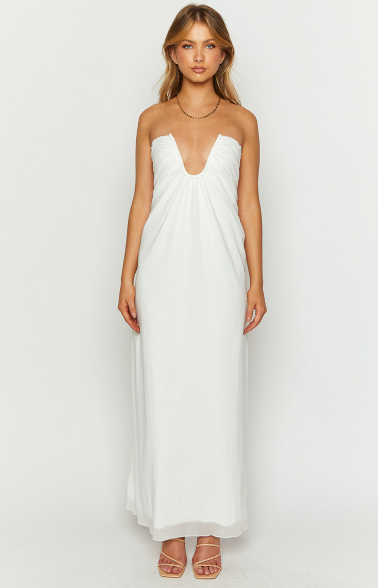 Braelyn White Strapless Maxi Dress Image