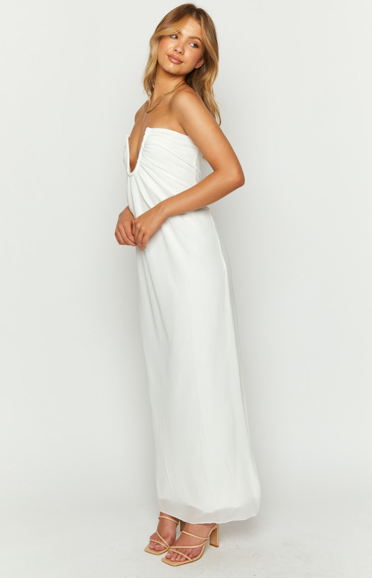 Braelyn White Strapless Maxi Dress – Beginning Boutique