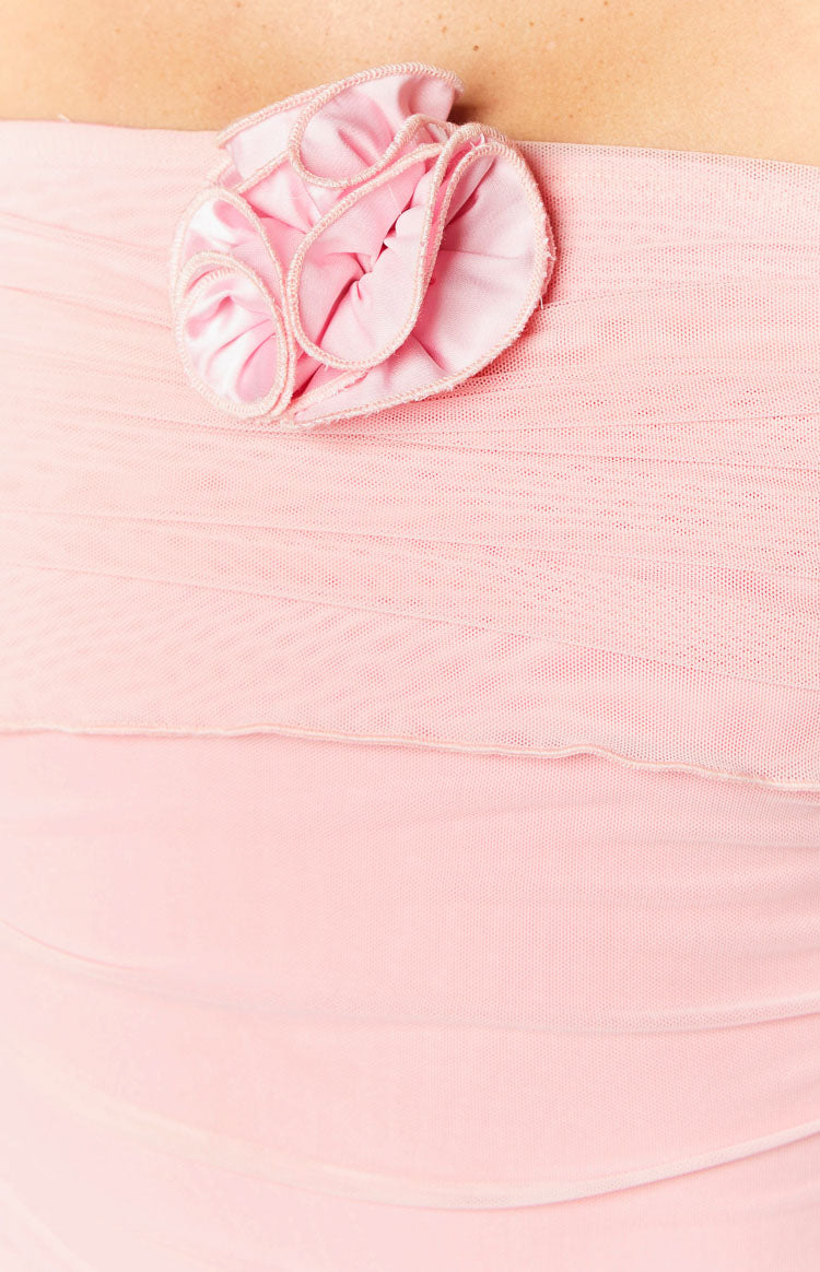 Bree Pink Mesh Long Sleeve Mini Dress Image