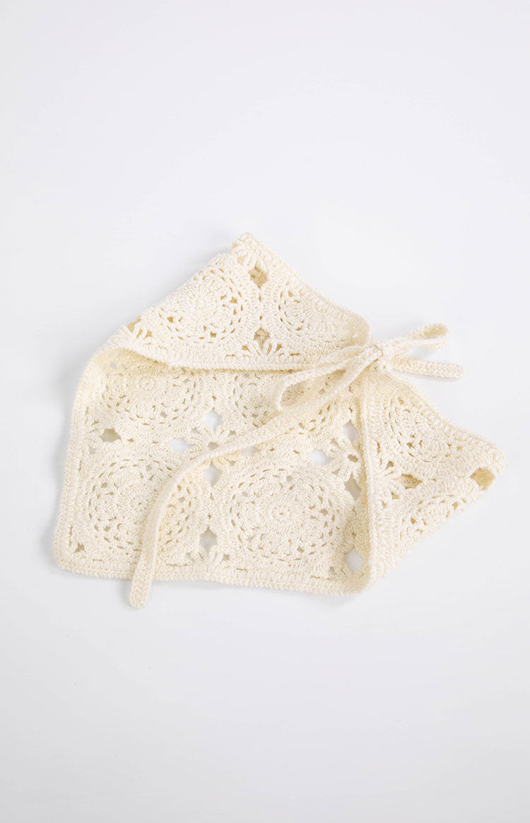 Briene Cream Crochet Multi Wear Scarf Image
