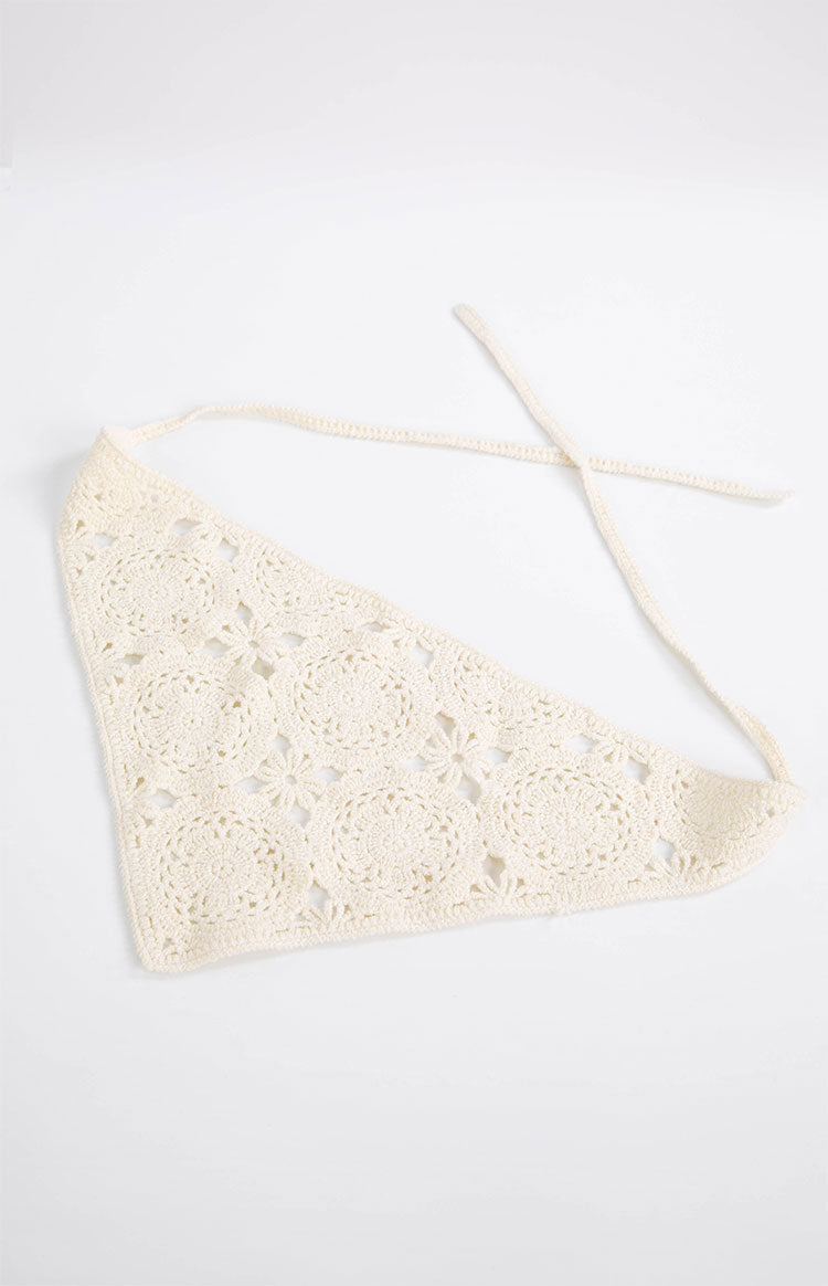 Briene Cream Crochet Multi Wear Scarf Image