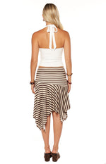 Brighton Brown Stripe Asymmetrical Midi Skirt Image